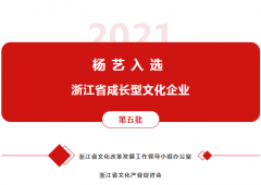 E尊国际入选 “浙江省成长型文化企业”